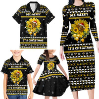 Bee Merry Its Time Christmas Family Matching Long Sleeve Bodycon Dress and Hawaiian Shirt Xmas Holiday Patterns - Wonder Print Shop