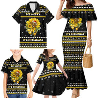 Bee Merry Its Time Christmas Family Matching Mermaid Dress and Hawaiian Shirt Xmas Holiday Patterns - Wonder Print Shop