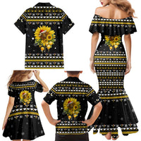 Bee Merry Its Time Christmas Family Matching Mermaid Dress and Hawaiian Shirt Xmas Holiday Patterns - Wonder Print Shop