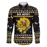 Bee Merry Its Time Christmas Family Matching Off The Shoulder Long Sleeve Dress and Hawaiian Shirt Xmas Holiday Patterns - Wonder Print Shop