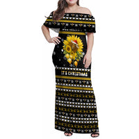 Bee Merry Its Time Christmas Family Matching Off Shoulder Maxi Dress and Hawaiian Shirt Xmas Holiday Patterns - Wonder Print Shop