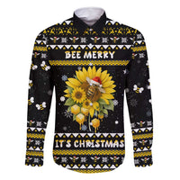 Bee Merry Its Time Christmas Family Matching Off Shoulder Short Dress and Hawaiian Shirt Xmas Holiday Patterns - Wonder Print Shop