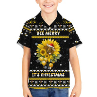 Bee Merry Its Time Christmas Family Matching Off Shoulder Short Dress and Hawaiian Shirt Xmas Holiday Patterns - Wonder Print Shop