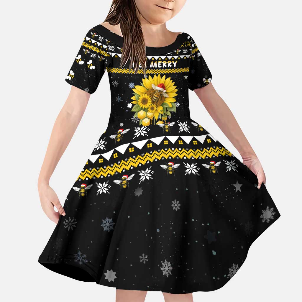 Bee Merry Its Time Christmas Family Matching Puletasi and Hawaiian Shirt Xmas Holiday Patterns - Wonder Print Shop
