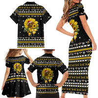 Bee Merry Its Time Christmas Family Matching Short Sleeve Bodycon Dress and Hawaiian Shirt Xmas Holiday Patterns - Wonder Print Shop