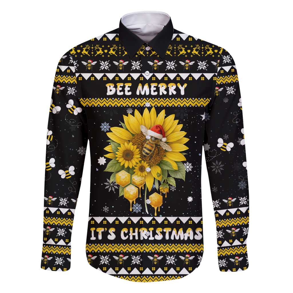 Bee Merry Its Time Christmas Family Matching Short Sleeve Bodycon Dress and Hawaiian Shirt Xmas Holiday Patterns - Wonder Print Shop