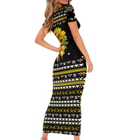 Bee Merry Its Time Christmas Family Matching Short Sleeve Bodycon Dress and Hawaiian Shirt Xmas Holiday Patterns - Wonder Print Shop