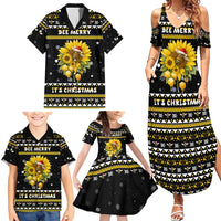 Bee Merry Its Time Christmas Family Matching Summer Maxi Dress and Hawaiian Shirt Xmas Holiday Patterns - Wonder Print Shop