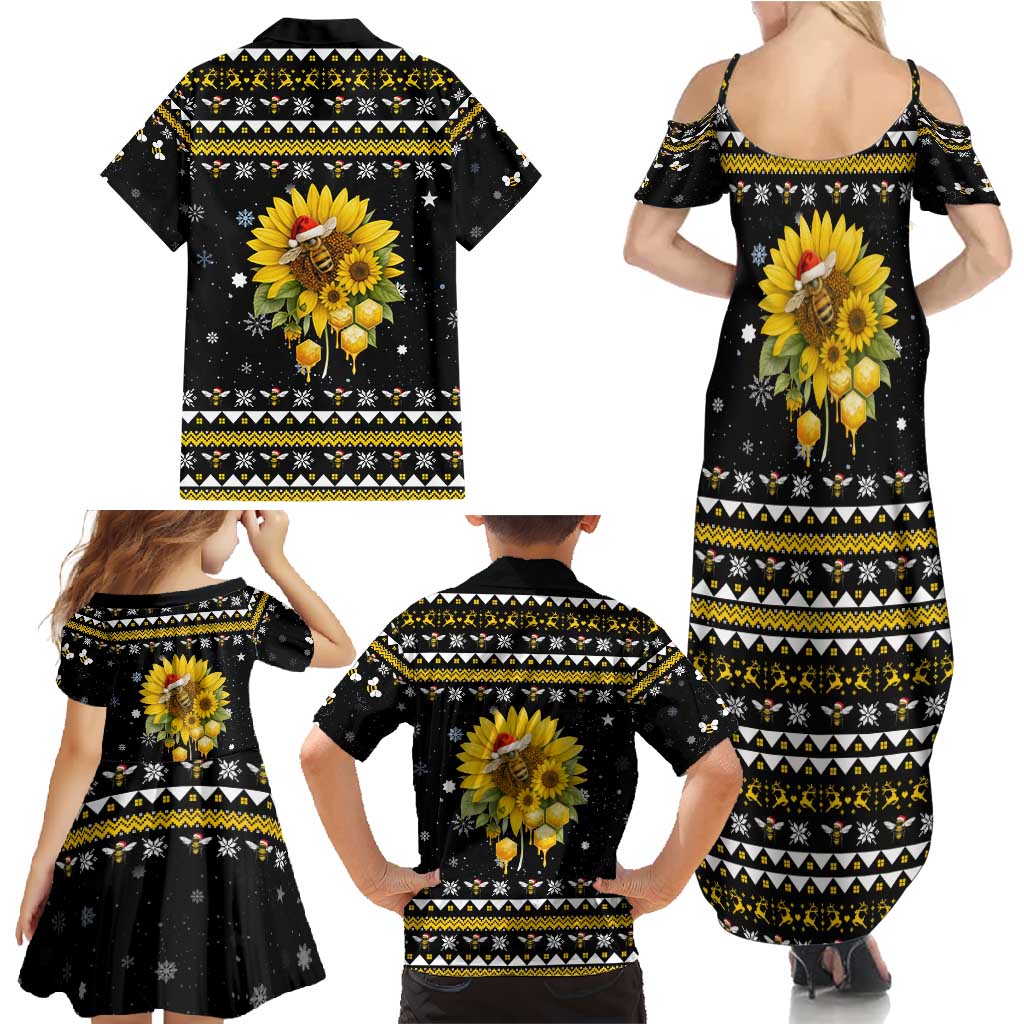 Bee Merry Its Time Christmas Family Matching Summer Maxi Dress and Hawaiian Shirt Xmas Holiday Patterns - Wonder Print Shop