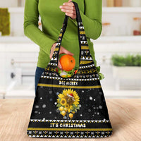 Bee Merry Its Time Christmas Grocery Bag Xmas Holiday Patterns - Wonder Print Shop