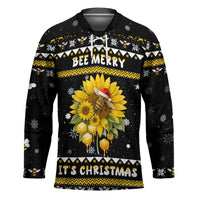 Bee Merry Its Time Christmas Hockey Jersey Xmas Holiday Patterns - Wonder Print Shop