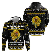 Bee Merry Its Time Christmas Hoodie Xmas Holiday Patterns - Wonder Print Shop