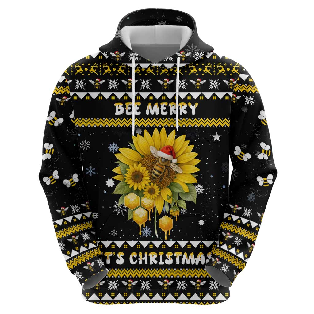Bee Merry Its Time Christmas Hoodie Xmas Holiday Patterns - Wonder Print Shop