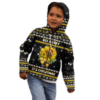 Bee Merry Its Time Christmas Kid Hoodie Xmas Holiday Patterns - Wonder Print Shop