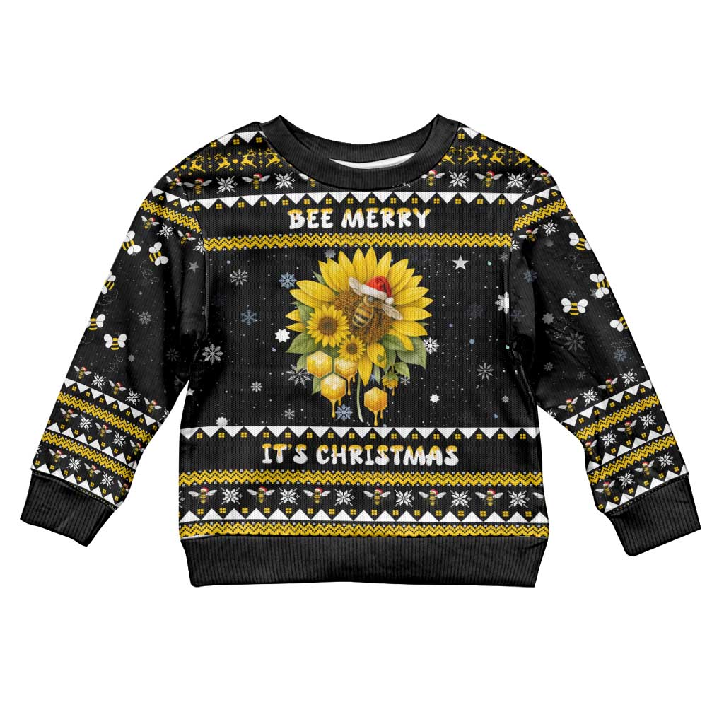 Bee Merry Its Time Christmas Kid Ugly Christmas Sweater Xmas Holiday Patterns - Wonder Print Shop