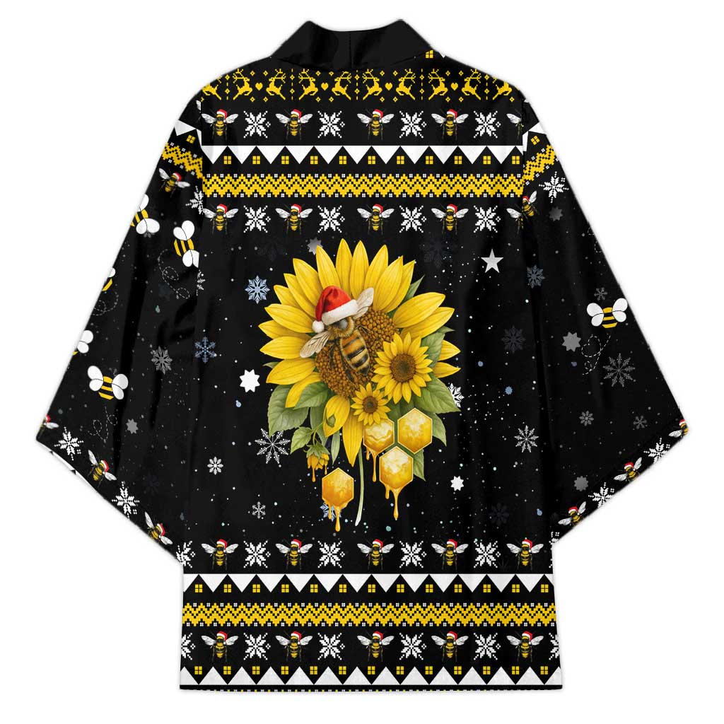 Bee Merry Its Time Christmas Kimono Xmas Holiday Patterns - Wonder Print Shop