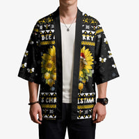 Bee Merry Its Time Christmas Kimono Xmas Holiday Patterns - Wonder Print Shop