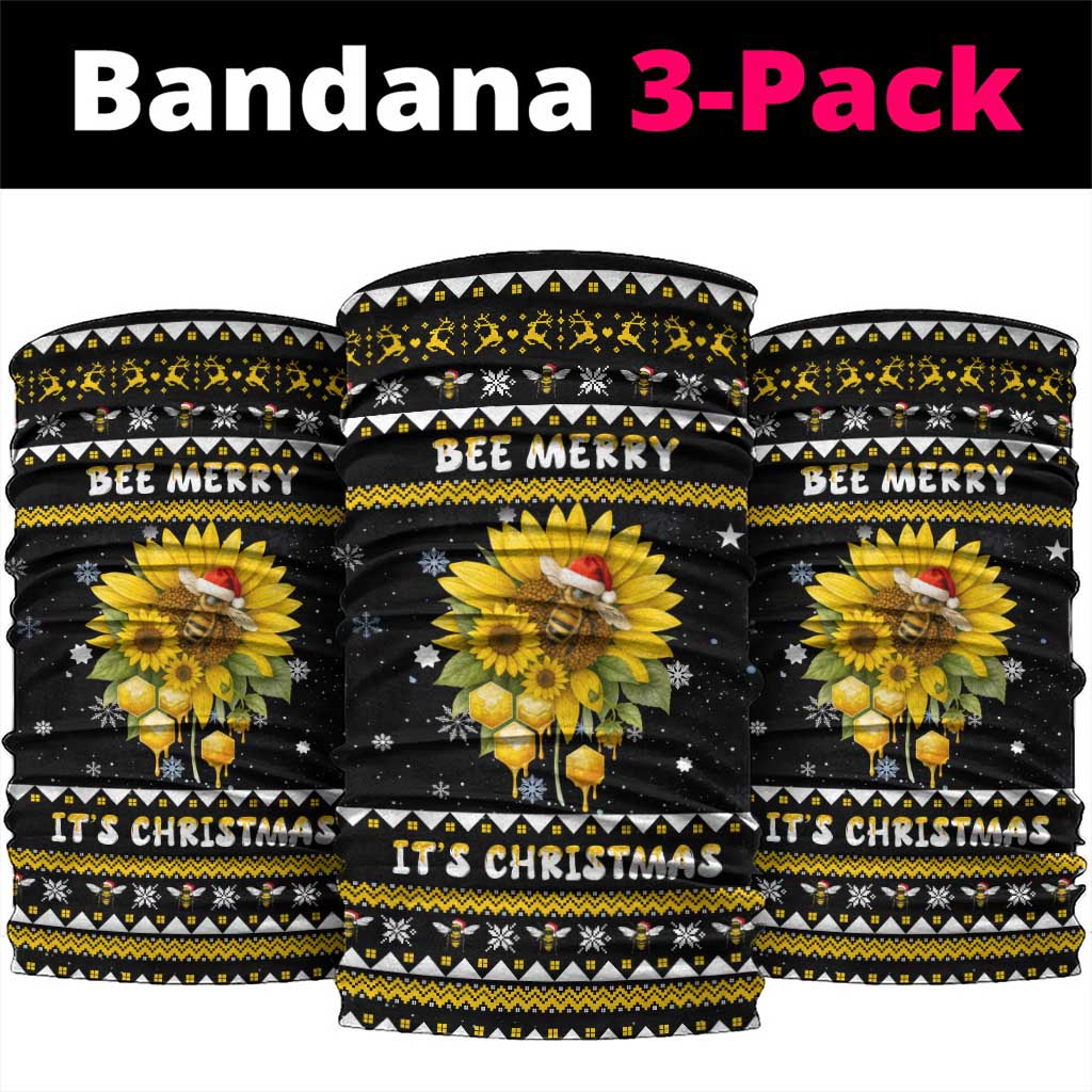 Bee Merry Its Time Christmas Neck Gaiter Xmas Holiday Patterns - Wonder Print Shop