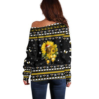 Bee Merry Its Time Christmas Off Shoulder Sweater Xmas Holiday Patterns - Wonder Print Shop