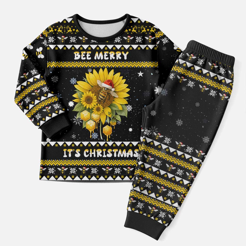 Bee Merry Its Time Christmas Pajama Set Xmas Holiday Patterns - Wonder Print Shop