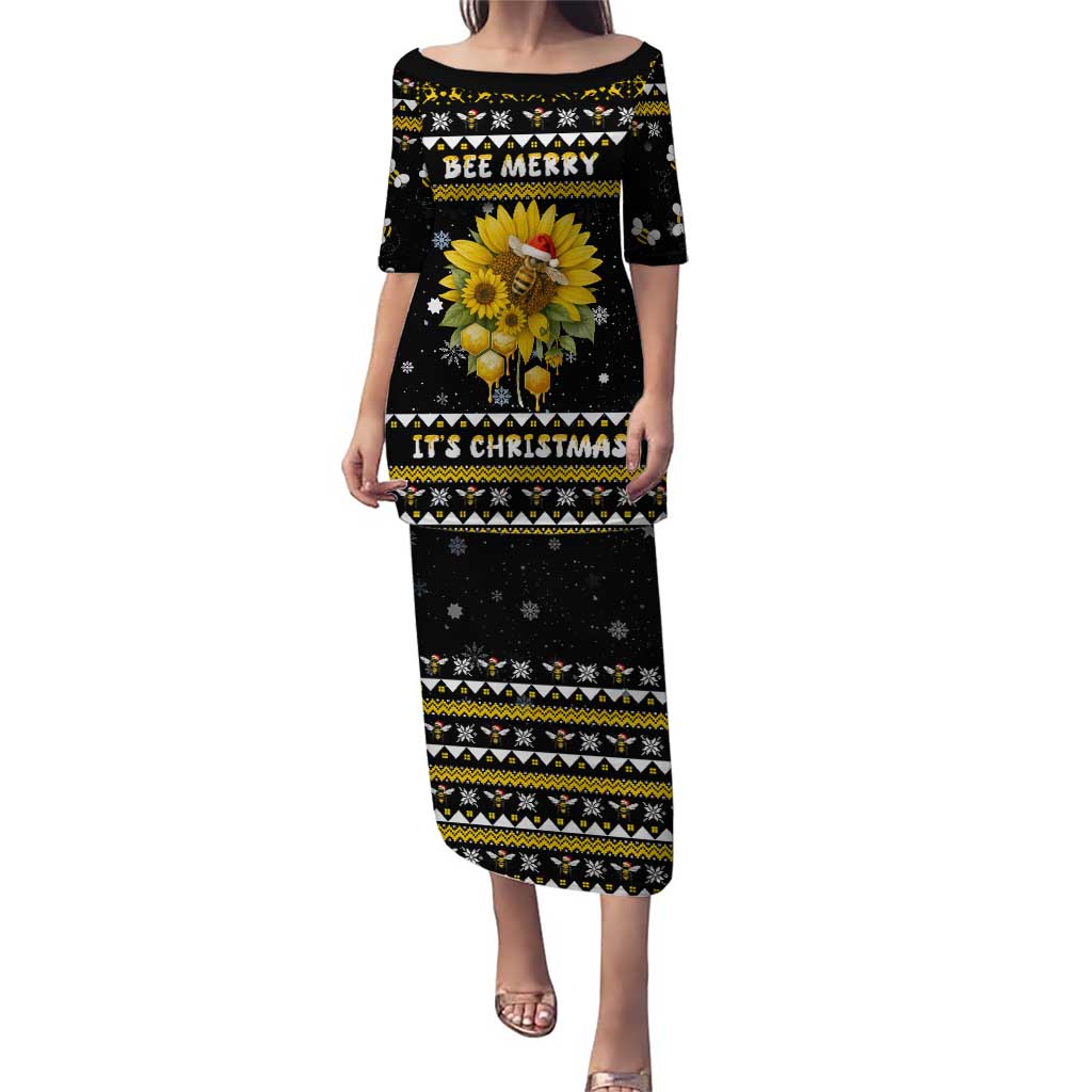 Bee Merry Its Time Christmas Puletasi Xmas Holiday Patterns - Wonder Print Shop