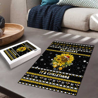 Bee Merry Its Time Christmas Puzzle Xmas Holiday Patterns - Wonder Print Shop
