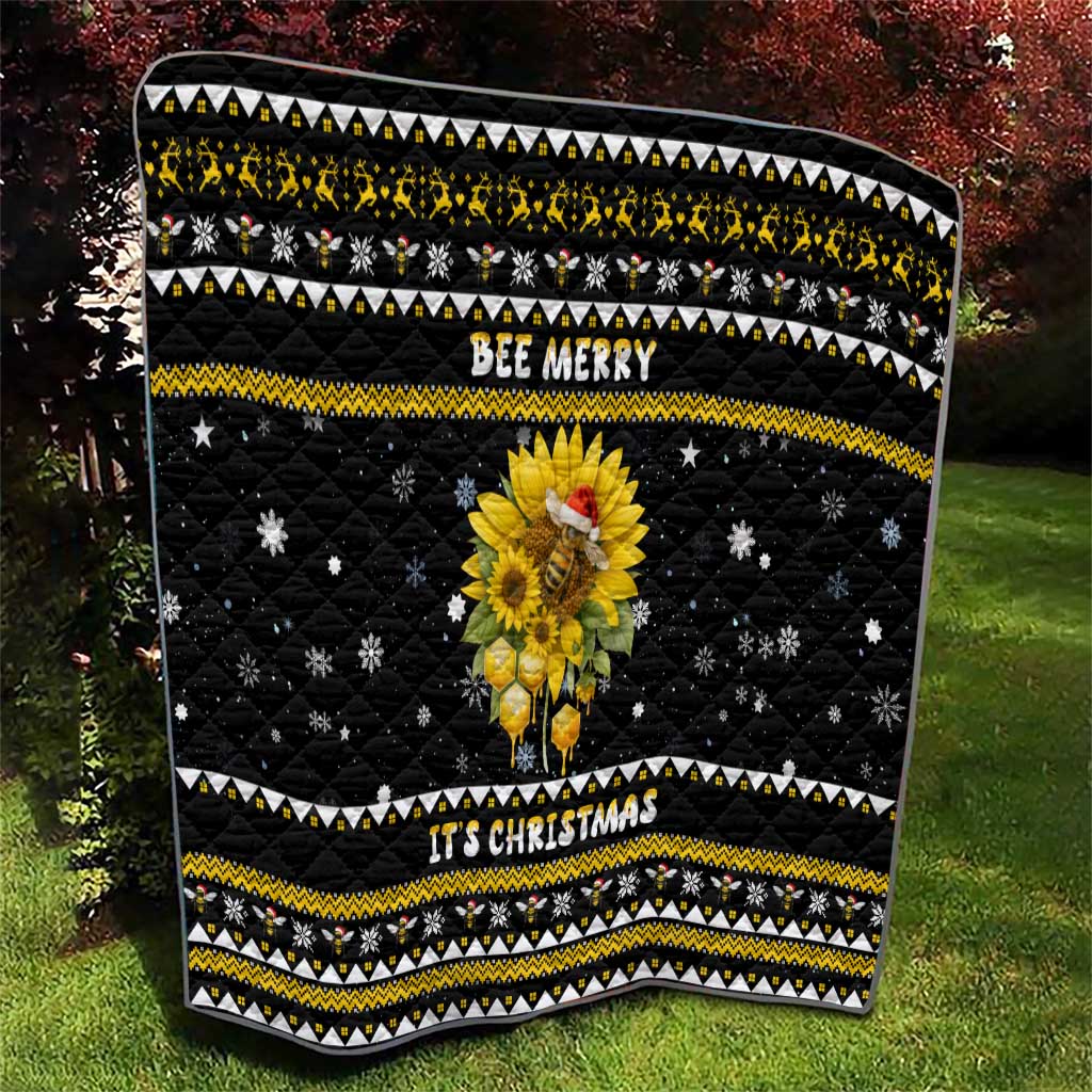 Bee Merry Its Time Christmas Quilt Xmas Holiday Patterns - Wonder Print Shop