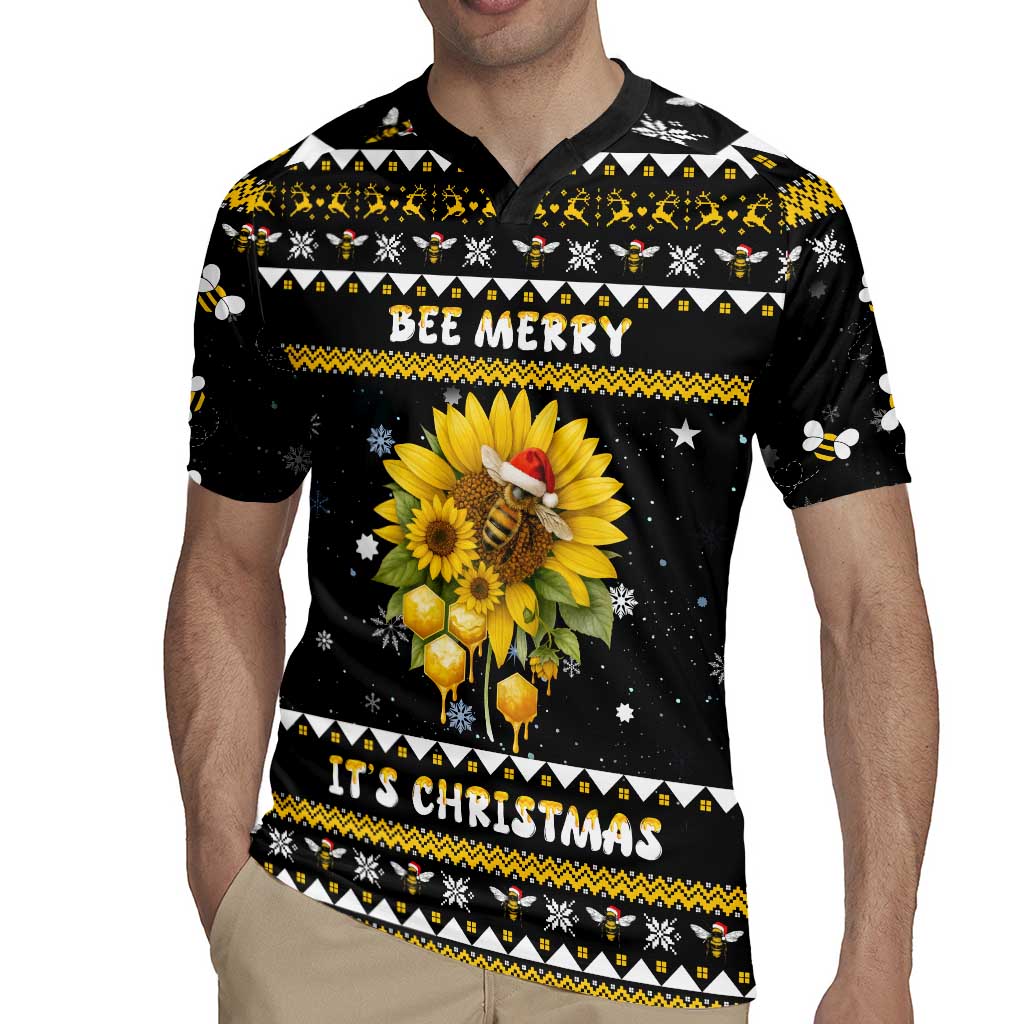 Bee Merry Its Time Christmas Rugby Jersey Xmas Holiday Patterns - Wonder Print Shop