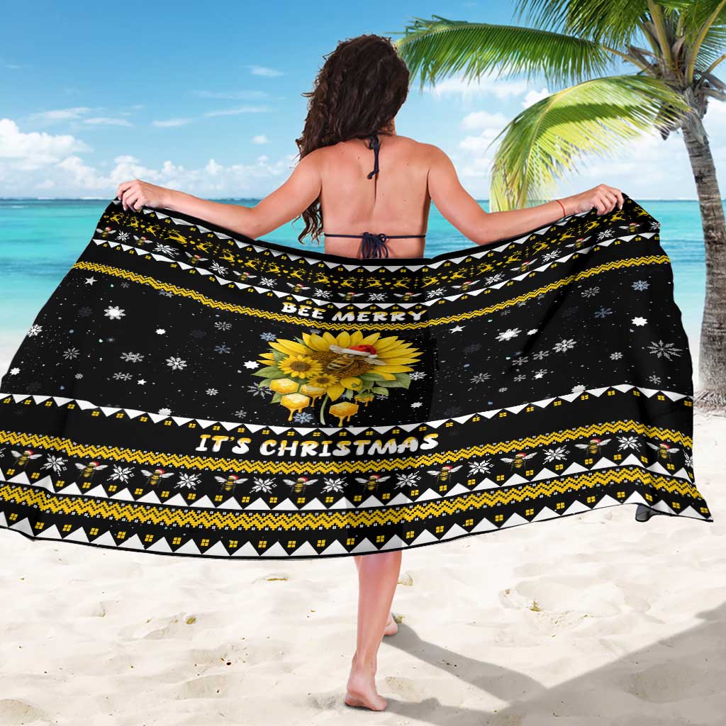 Bee Merry Its Time Christmas Sarong Xmas Holiday Patterns - Wonder Print Shop