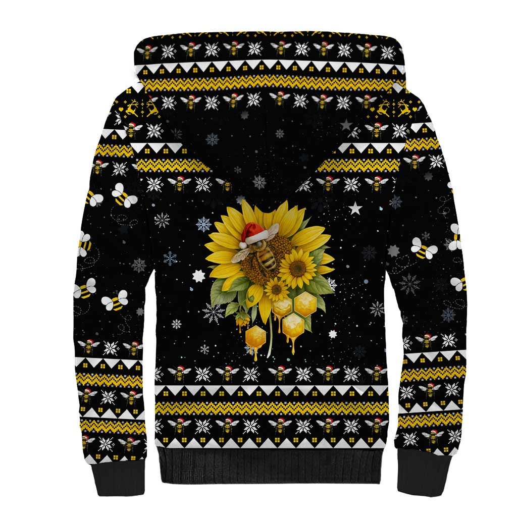 Bee Merry Its Time Christmas Sherpa Hoodie Xmas Holiday Patterns - Wonder Print Shop