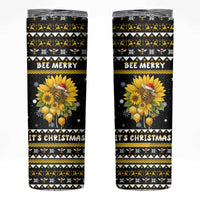 Bee Merry Its Time Christmas Skinny Tumbler Xmas Holiday Patterns - Wonder Print Shop