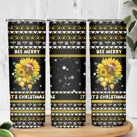 Bee Merry Its Time Christmas Skinny Tumbler Xmas Holiday Patterns - Wonder Print Shop
