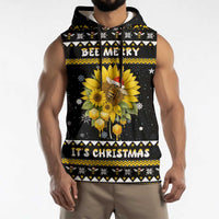 Bee Merry Its Time Christmas Sleeveless Hoodie Xmas Holiday Patterns - Wonder Print Shop
