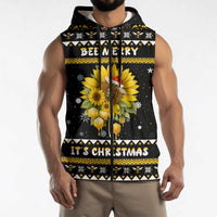 Bee Merry Its Time Christmas Sleeveless Zip Hoodie Xmas Holiday Patterns - Wonder Print Shop