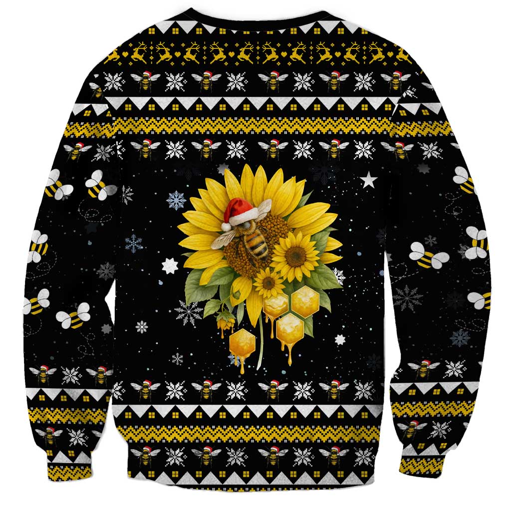 Bee Merry Its Time Christmas Sweatshirt Xmas Holiday Patterns - Wonder Print Shop