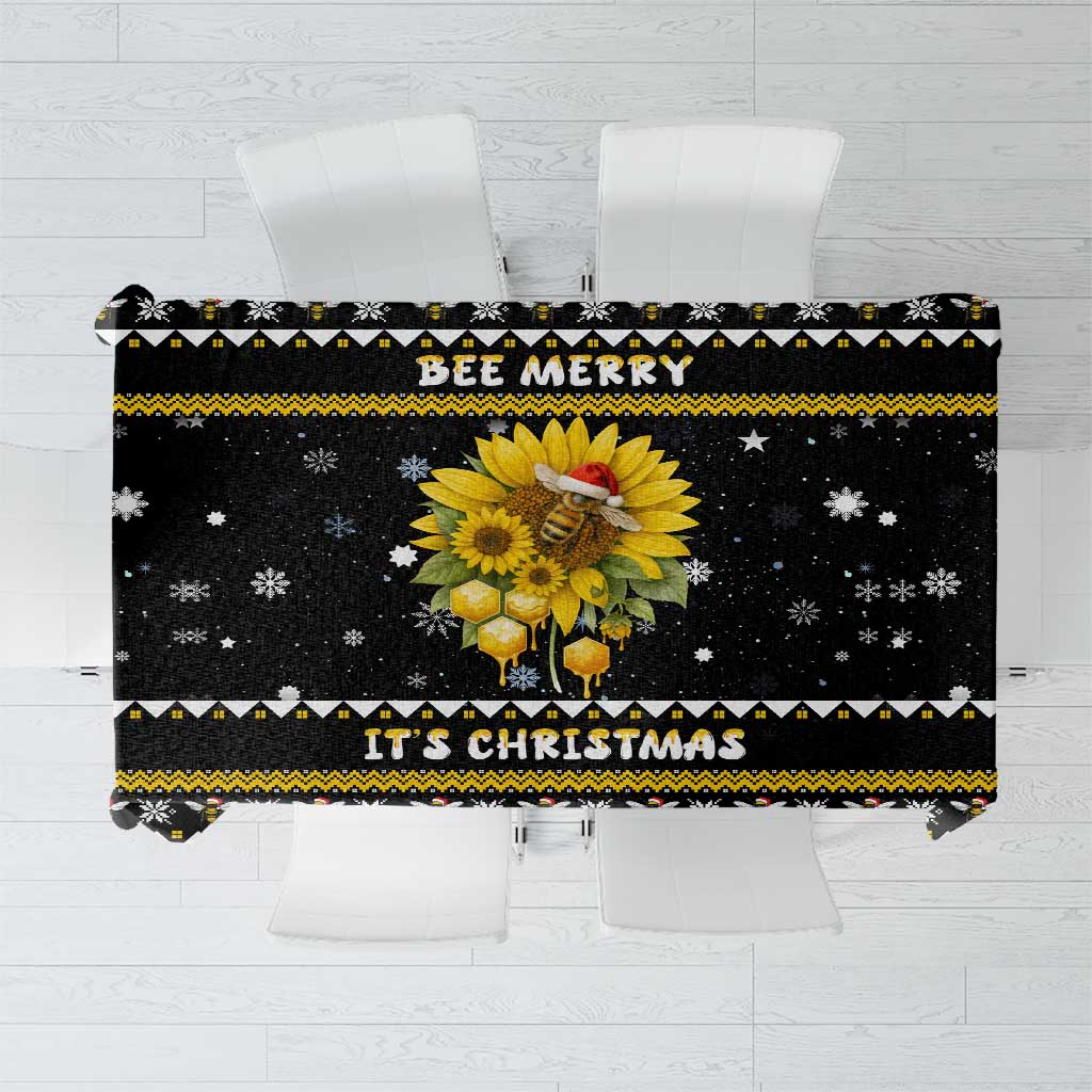 Bee Merry Its Time Christmas Tablecloth Xmas Holiday Patterns - Wonder Print Shop