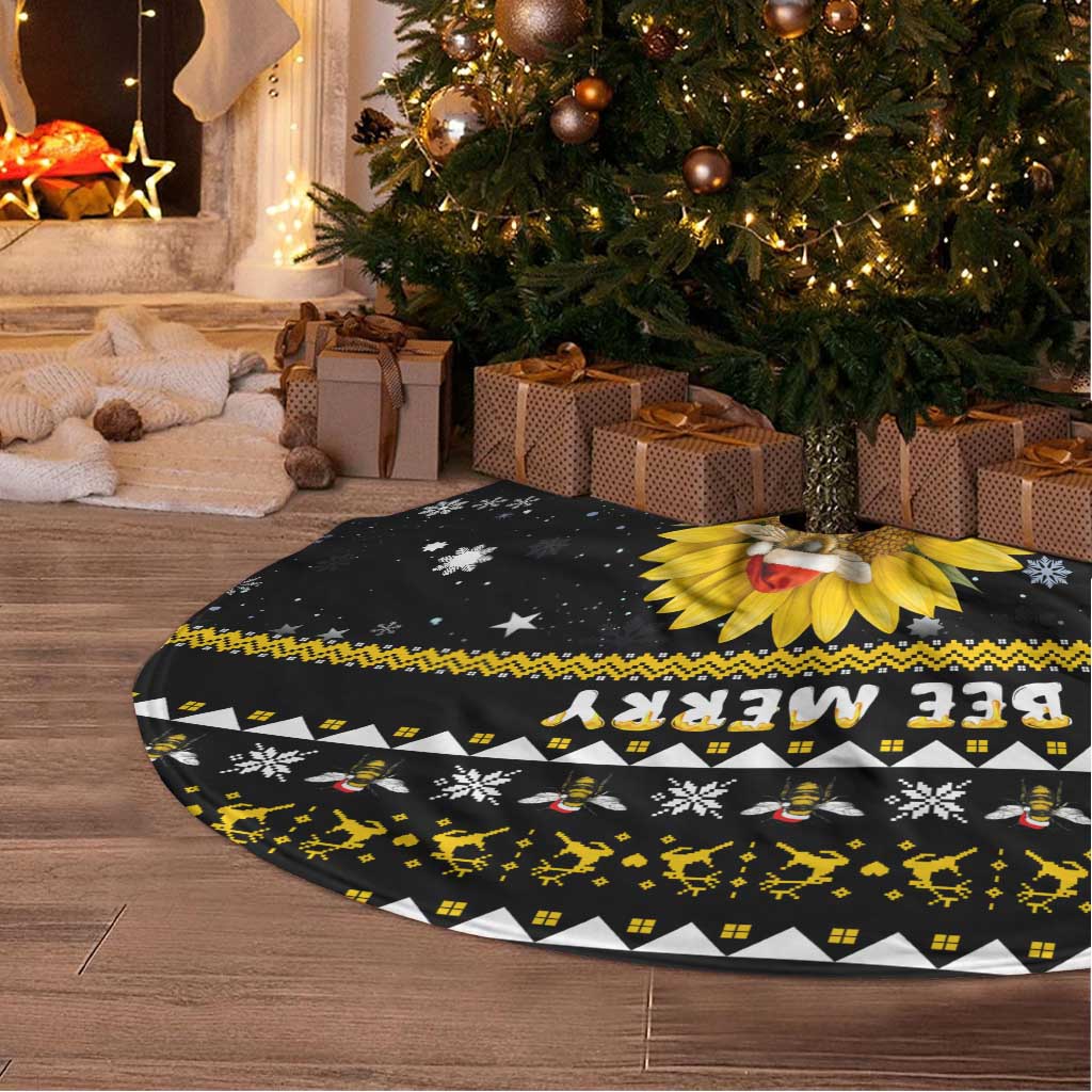 Bee Merry Its Time Christmas Tree Skirt Xmas Holiday Patterns - Wonder Print Shop