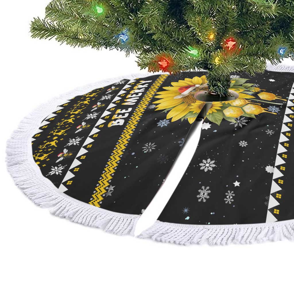 Bee Merry Its Time Christmas Tree Skirt Xmas Holiday Patterns - Wonder Print Shop