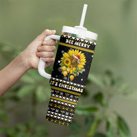 Bee Merry Its Time Christmas Tumbler With Handle Xmas Holiday Patterns - Wonder Print Shop