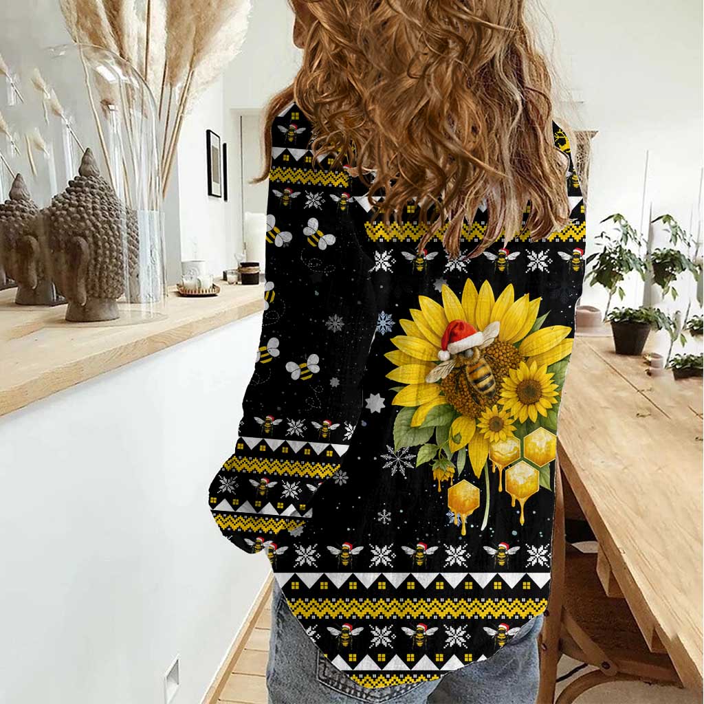 Bee Merry Its Time Christmas Women Casual Shirt Xmas Holiday Patterns - Wonder Print Shop