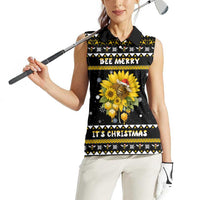 Bee Merry Its Time Christmas Women Sleeveless Polo Shirt Xmas Holiday Patterns - Wonder Print Shop