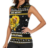 Bee Merry Its Time Christmas Women Sleeveless Polo Shirt Xmas Holiday Patterns - Wonder Print Shop