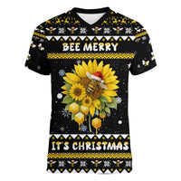 Bee Merry Its Time Christmas Women V-Neck T-Shirt Xmas Holiday Patterns - Wonder Print Shop