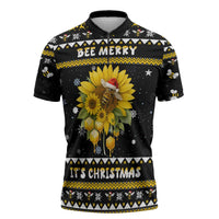 Bee Merry Its Time Christmas Zipper Polo Shirt Xmas Holiday Patterns - Wonder Print Shop