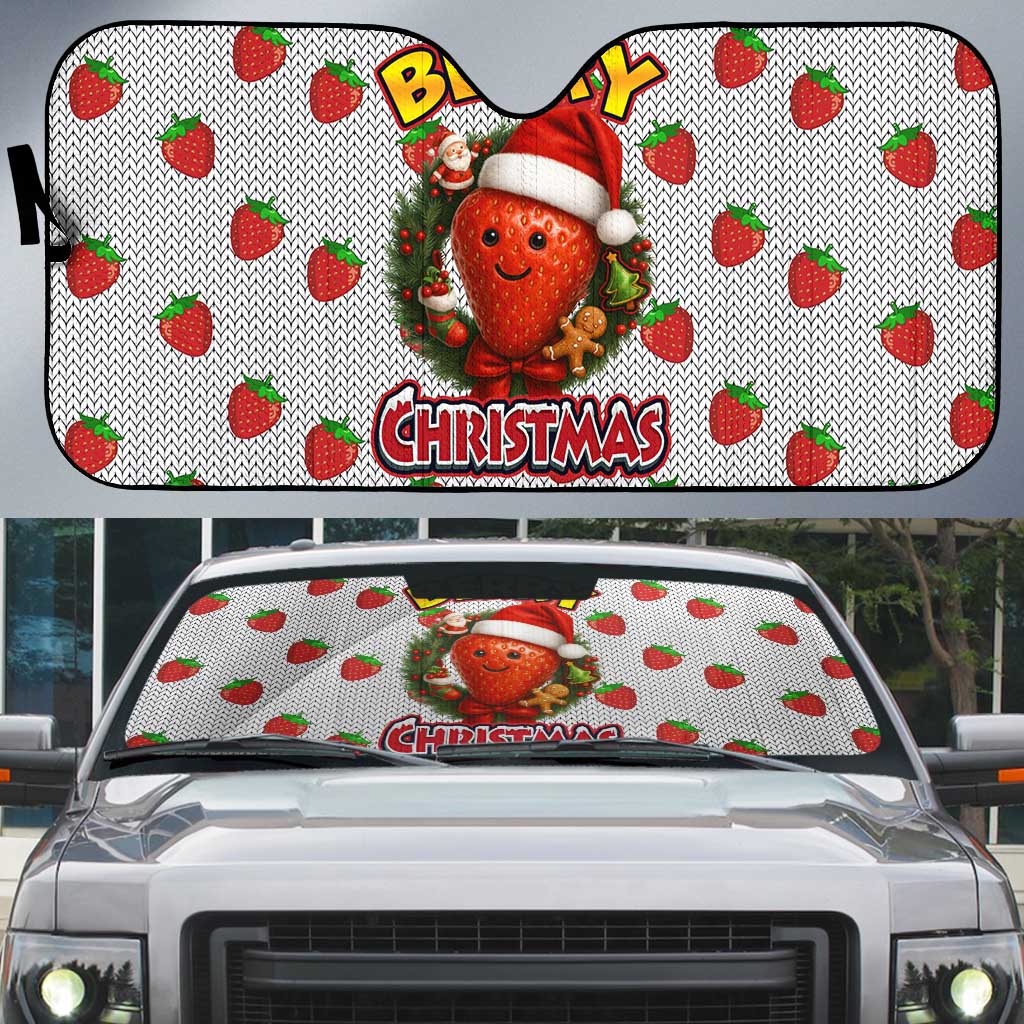 Berry ChristmasYall Christmas Auto Sun Shade Xmas Holiday Patterns - Wonder Print Shop