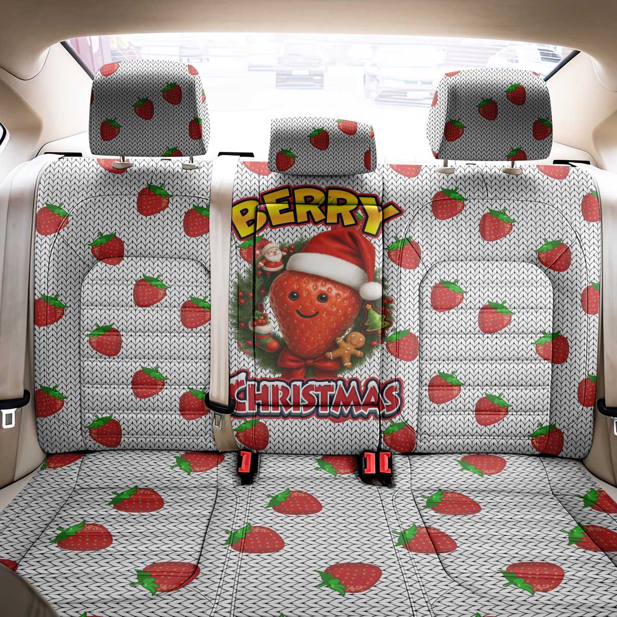 Berry ChristmasYall Christmas Back Car Seat Cover Xmas Holiday Patterns - Wonder Print Shop