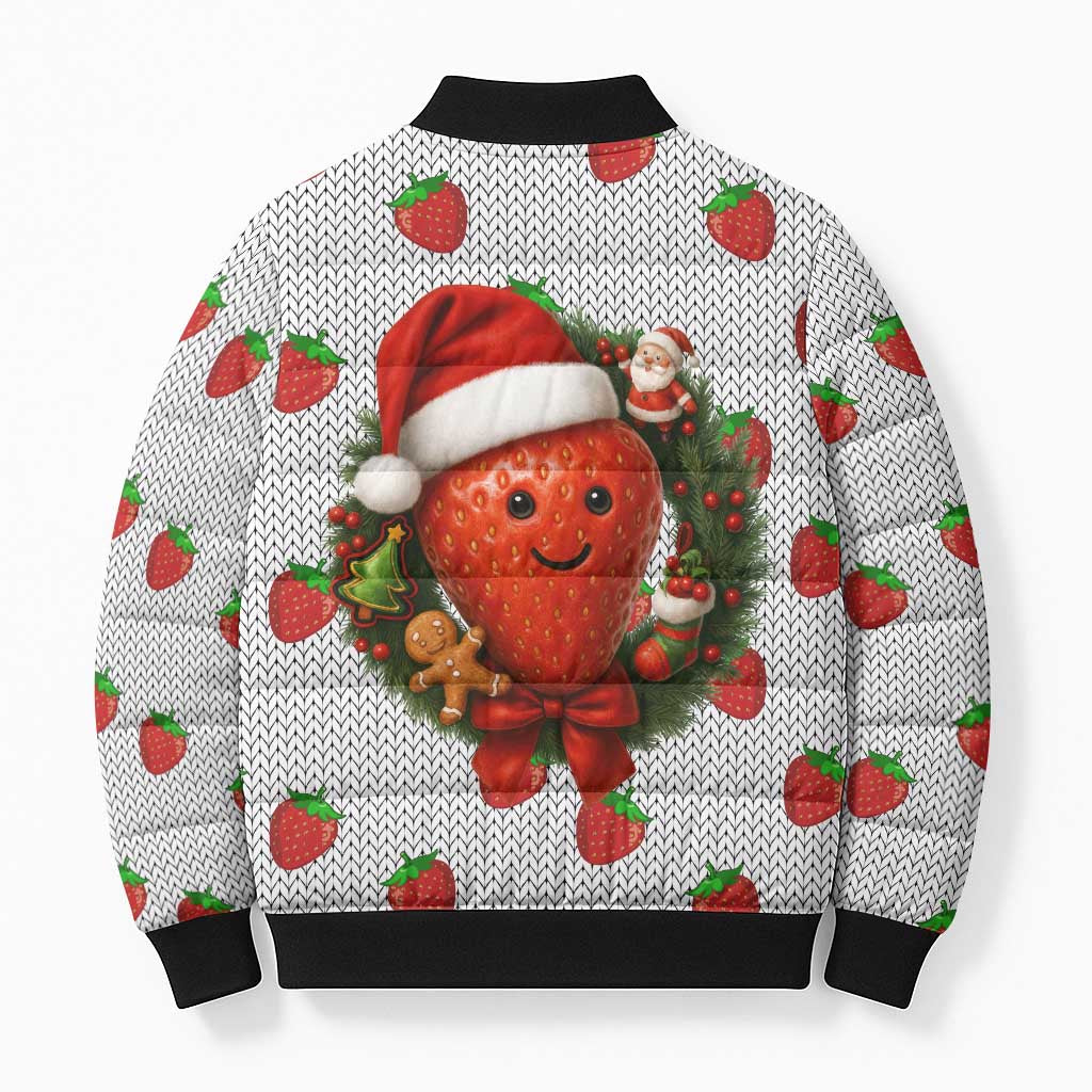 Berry ChristmasYall Christmas Bomber Puffer Jacket Xmas Holiday Patterns - Wonder Print Shop