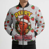Berry ChristmasYall Christmas Bomber Puffer Jacket Xmas Holiday Patterns - Wonder Print Shop