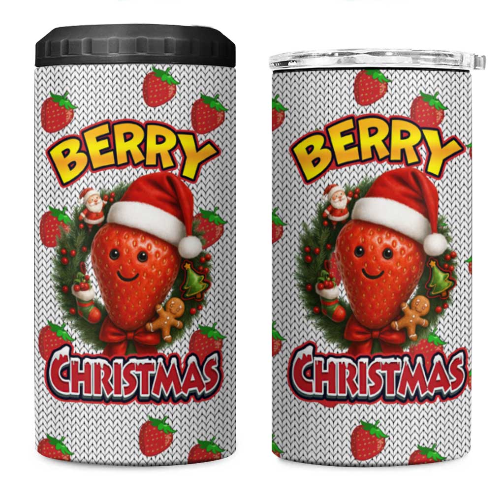 Berry ChristmasYall Christmas 4 in 1 Can Cooler Tumbler Xmas Holiday Patterns - Wonder Print Shop