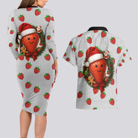 Berry ChristmasYall Christmas Couples Matching Long Sleeve Bodycon Dress and Hawaiian Shirt Xmas Holiday Patterns - Wonder Print Shop